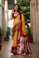 Dola soft silk with Bandhej Paithni saree