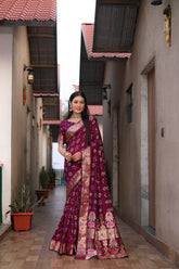 Beautiful Bandhej silk saree with Zari Weaving