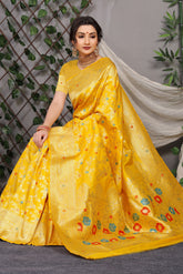 Designer Paithani Mustard Pure Silk Saree
