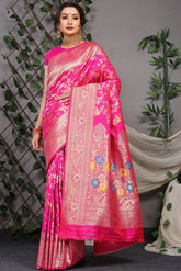 Designer Paithani Pink Pure Silk Saree