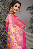Designer Paithani Pink Pure Silk Saree