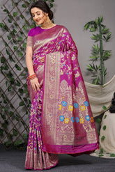 Designer Paithani Purple Pure Silk Saree