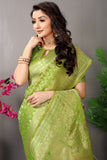 Green Pure Silk Kanjivaram Saree With Gold Jari Weaving