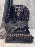 Heavy Organza Embroidery work Suit