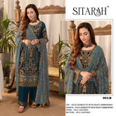 Heavy Faux Georgette with Embroidered Sequence work Suit