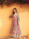 REAL CHINON SILK HEAVY LOOK FRONT AND BACK EMBROIDERED WORK SUIT