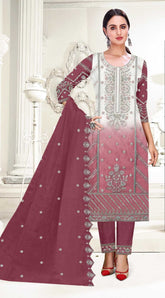 Heavy Organza with Embroidery work suit