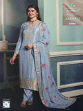 Pure Viscouse Jacquard with Neck Embroidered & Stone work suit
