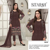 Heavy Faux Georgette with Embroidered Sequence Thread work Suit