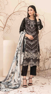 Pure Cambric Cotton with Embroidered Sequence work Suit