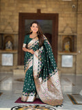Soft Banarasi silk saree with zari weaving Meenakari touchup design