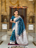 Soft Banarasi silk saree with zari weaving Meenakari touchup design
