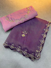 PURE TISSUE COSMOSE ZARI WEAVING WITH HAND WORK RICH LOOK SAREE