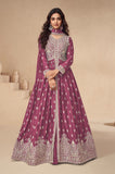 Heavy Chinon with Embroidery Sequence Work Suit