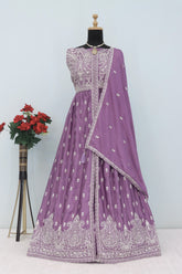 Heavy Chinon with Embroidery Sequence Work Suit