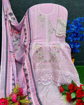 CAMBRIC COTTON WITH HEAVY EMBROIDERED WORK SUIT