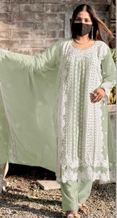 Heavy Fox Georgette With Embroidery Work Suit