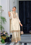 Primium Chinon Fabric Embroidery Work Suit