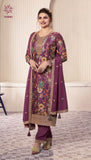 Heavy Chinon With Multi Digital Print With  Sequence Embroidery Stich Work Suit