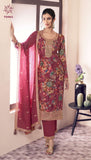 Heavy Chinon With Multi Digital Print With  Sequence Embroidery Stich Work Suit