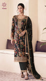 Heavy Chinon With Multi Digital Print With  Sequence Embroidery Stich Work Suit