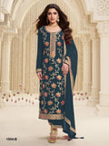 PURE JACQUARD VISCOSE NECK EMBROIDERY SEQUENCE WORK SUIT