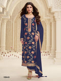 PURE JACQUARD VISCOSE NECK EMBROIDERY SEQUENCE WORK SUIT