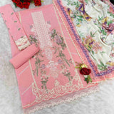 Pure Cambric Cotton with Heavy Embroidered boring Sequence Thread work Suit