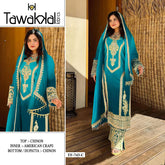 HEAVY CHINNON with Embroidery Work Suit