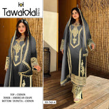 HEAVY CHINNON with Embroidery Work Suit