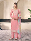 Moonga Silk  With  Sequence Embroidery Fency Thred Work Suit