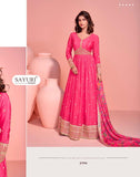 PREMIUM CHINON SILK EMBROIDERED FRONT AND BACK GOWN WITH EMBROIDERED SUIT