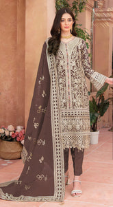 Organza With Embroidery & Zarkhan Work Salwar Suit