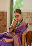 Kalki Koechlin Purple Designer Organza Saree Collection