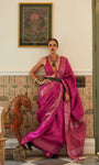 Kalki Koechlin Pink Designer Organza Saree Collection