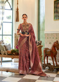 Kalki Koechlin Brown Designer Organza Saree Collection