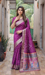 Purple Exclusive Unique Designer Bandhej Paithani collection