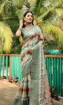 Soft Dola Silk saree with all over Abstract Digital prints with Jari weaving