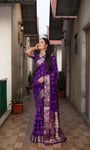 Beautiful Bandhej silk saree with Zari Weaving