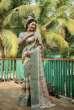 Soft Dola Silk saree with all over Abstract Digital prints with Jari weaving