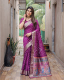 Purple Exclusive Unique Designer Bandhej Paithani collection