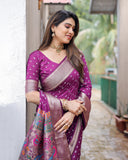 Purple Exclusive Unique Designer Bandhej Paithani collection