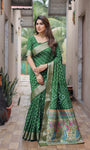 Green Exclusive Unique Designer Bandhej Paithani collection