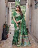 Green Exclusive Unique Designer Bandhej Paithani collection