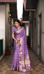 Beautiful Bandhej silk saree with Zari Weaving