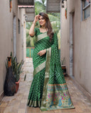 Green Exclusive Unique Designer Bandhej Paithani collection