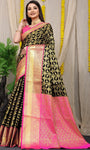 Black Pure Silk Kanjivaram Saree With Zari Weaving