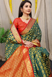 Green Pure Silk Kanjivaram Saree With Zari Weaving