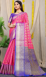 Pink Pure Silk Kanjivaram Saree With Zari Weaving