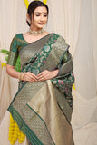 Green Pure Silk Paithani Saree With Gold Jari Weaving